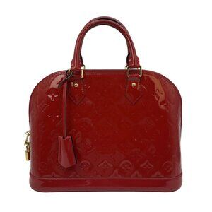 Louis Vuitton Monogram Vernis Alma PM in Patent Indian Rose (Dark Red)